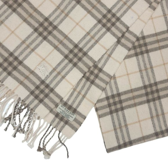 Burberry (172x28) Cashmere-Wool Novacheck Scarf - Pastel Tan Cream - Picture 2 of 2